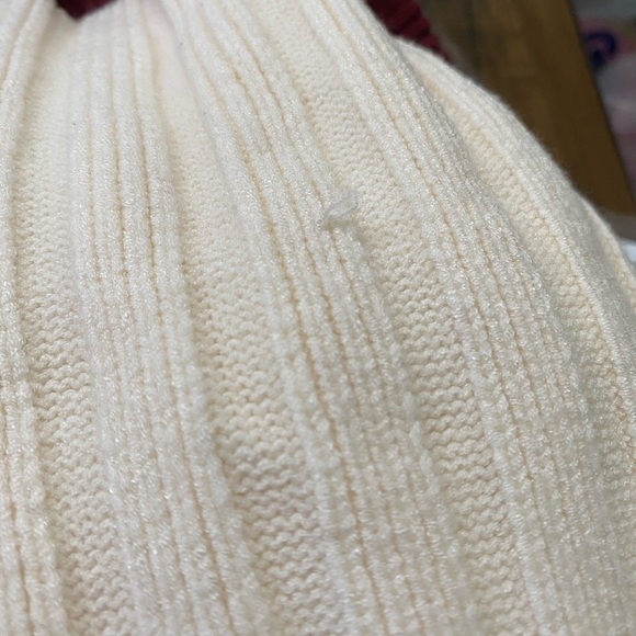 Future Collective XXL Rugby Striped Burgundy and Cream Sweater Mini Dress - Picture 11 of 11